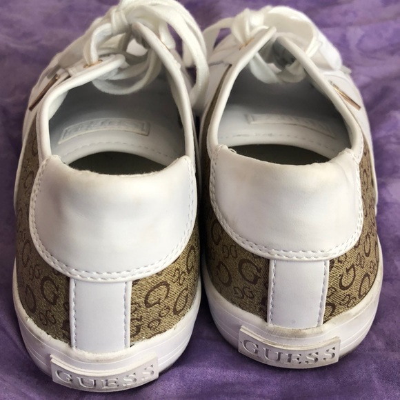 guess white gold sneakers